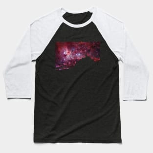 Red galaxy and castle silhouette Baseball T-Shirt